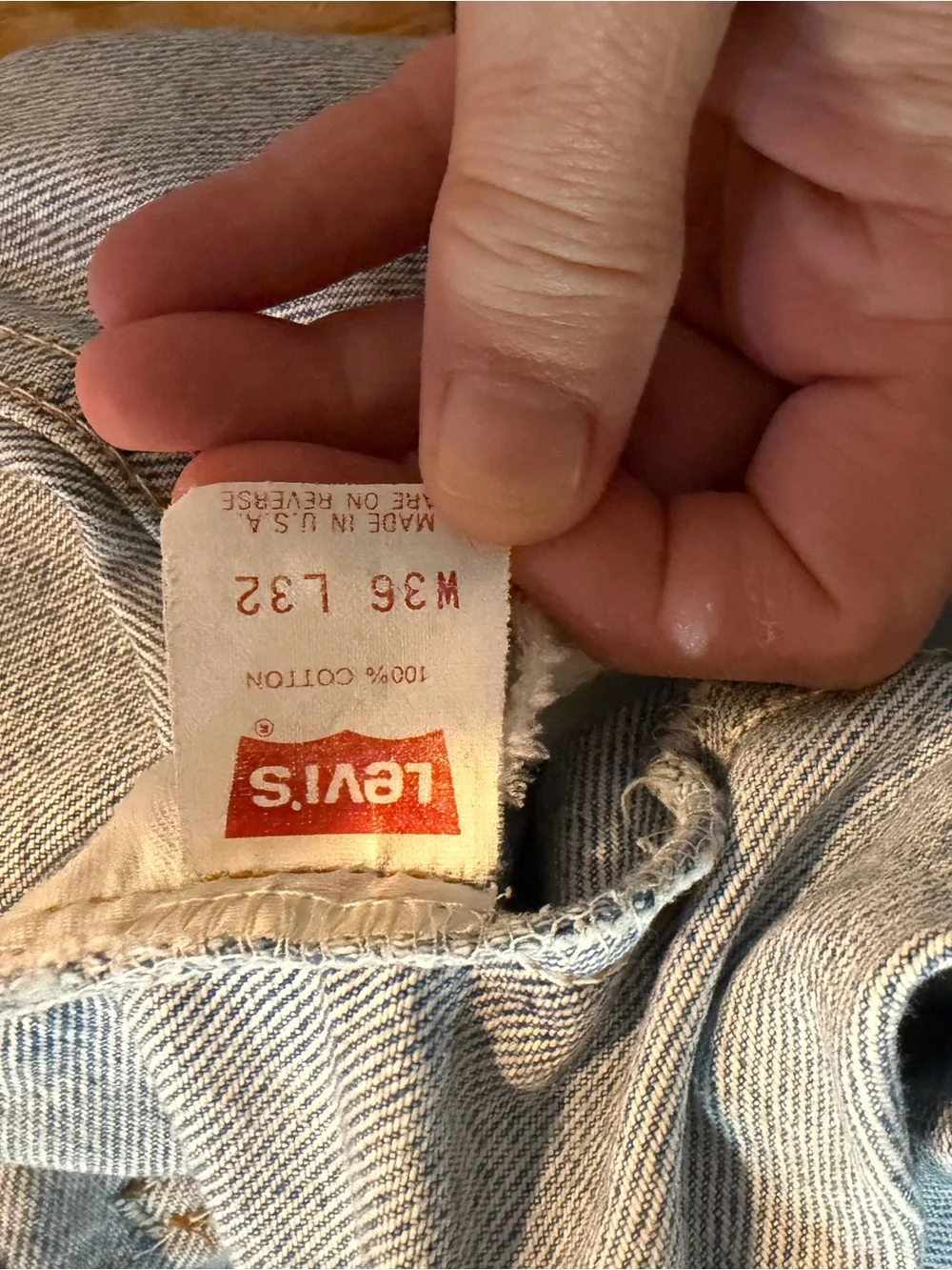 Vintage Levi's Light Blue Denim Jeans with Orange Tag ( rare) 36x32